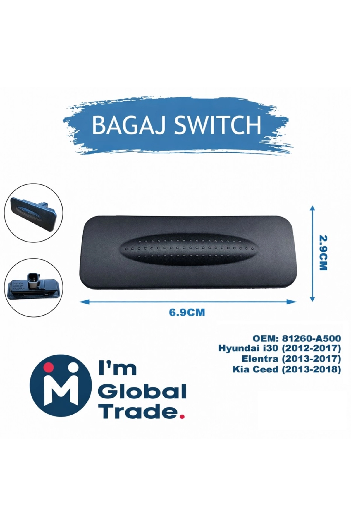 Hyundai i20 2008-2023 Kia Rio 2011-16 Hyundai Accent 2010-16 Bagaj Açma Düğmesi 81260-1R000