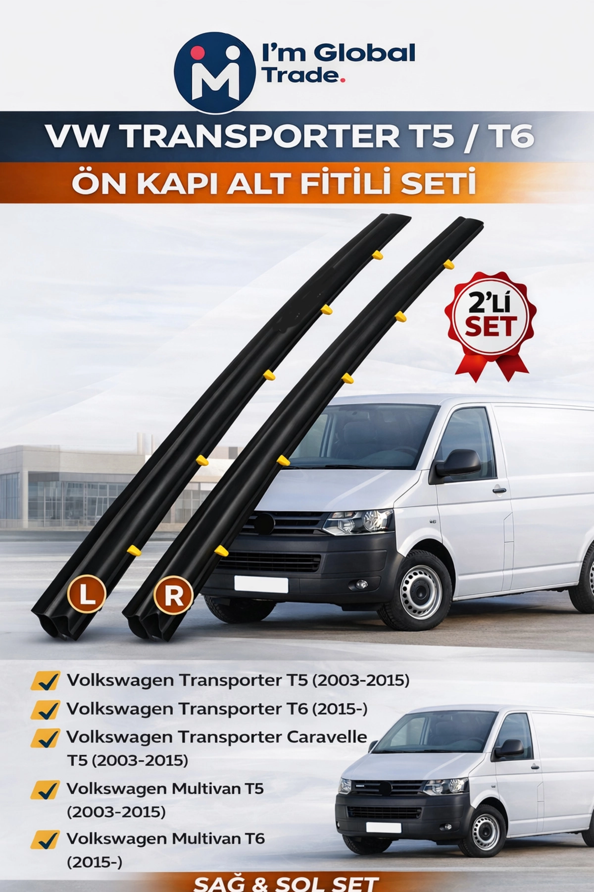 VW Transporter T5 T6 Ön Kapı Alt Fitili Sağ 7H0837566A Kapı Fitili Kapı Lastiği